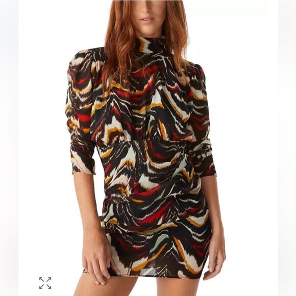 $360 BA&SH Pernel Print V Back Minidress NWT MEDIUM - Picture 1 of 16